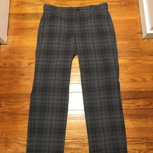 NIKE Golf Dri-Fit Plaid Pant 34x30 GRAY